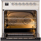 ILVE Nostalgie II 30" Dual Fuel Natural Gas Range in Antique White with Chrome Trim, UP30NMPAWC