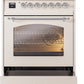 ILVE Nostalgie II 30" Dual Fuel Natural Gas Range in Antique White with Chrome Trim, UP30NMPAWC
