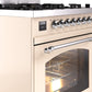 ILVE Nostalgie II 30" Dual Fuel Natural Gas Range in Antique White with Chrome Trim, UP30NMPAWC