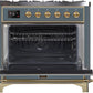 ILVE Majestic II 36" Dual Fuel Natural Gas Range in Blue Grey with Brass Trim, UM09FDNS3BGG