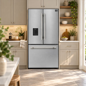 FORNO Aosta 36" 22.4 cu. ft. Refrigerator with External Water Dispenser, Automatic Ice Maker, FFFFD1866-36SB