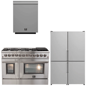 FORNO Appliance Package - 48" Dual Fuel Range, Dishwasher, 48" Refrigerator, AP-FFSGS6156-48-11