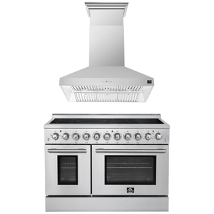 FORNO Appliance Package - 48" Electric Range and 48" Range Hood
