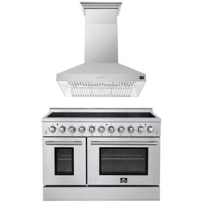 FORNO Appliance Package - 48" Electric Range and 48" Range Hood
