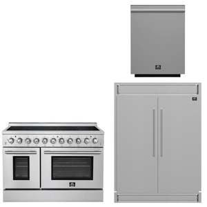 FORNO Appliance Package - 48" Electric Range, 60" Refrigerator and Dishwasher