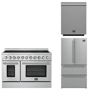 FORNO Appliance Package - 48" Electric Range, 36" Refrigerator and Dishwasher