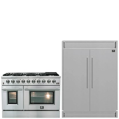 FORNO Appliance Package - 48" Gas Range and 60" Refrigerator, FBDL-005-01CAUS