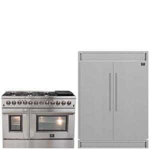 FORNO Appliance Package - 48" Gas Burner, Electric Oven Range and 60" Refrigerator, FBDL-005-02CAUS