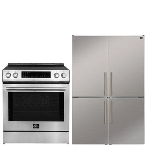 FORNO Espresso Package - 30" Induction Range and 46.8" Refrigerator in Stainless Steel, FBDL-008-01CAUS
