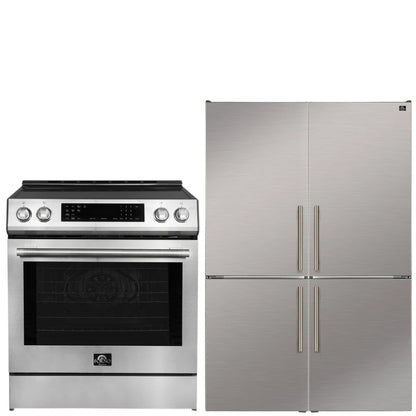 FORNO Espresso Package - 30" Induction Range and 46.8" Refrigerator in Stainless Steel, FBDL-008-01CAUS