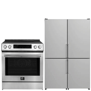 FORNO Espresso Package - 30" Induction Range and 46.8" Refrigerator in Stainless Steel, FBDL-008-01CAUS