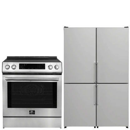 FORNO Espresso Package - 30" Induction Range and 46.8" Refrigerator in Stainless Steel, FBDL-008-01CAUS