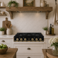 FORNO Ambassador Valente 36" Gas Cooktop, 6 Sealed Burners with Dual Ring Burner, Cast Iron Grates in Black with Antique Brass Accents and Copper Rivet Trim, FCTGS5799-36CPBLK