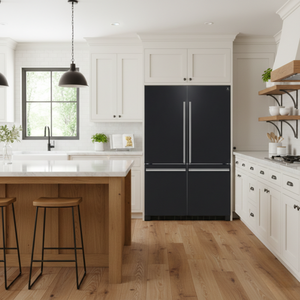 FORNO Espresso Milano 62" 34.4 cu. ft. Side-By-Side Refrigerator with Ice Maker in Black with Stainless Steel Accents, FFFFD1787-60BLK