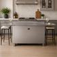 FORNO Elevato Smart Bar Table with 5.2 cu. ft. Fridge/Freezer, Motorized Lift System, Bluetooth Control in Sandstone Black, FBTFR7037-72BLK