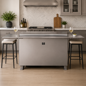 FORNO Elevato Smart Bar Table with 5.2 cu. ft. Fridge/Freezer, Motorized Lift System, Bluetooth Control in Sandstone Black, FBTFR7037-72BLK
