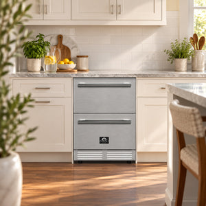 FORNO Como 24" 4.87 cu. ft. Outdoor/Indoor Drawer Refrigerator in Stainless Steel, FDROD1611-24S