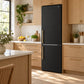 FORNO Custodia 23.4" 10.3 cu. ft. Right Swing Refrigerator with Bottom Freezer in Black with Antique Brass Accents, FFFFD1766-24BLK-RS