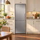 FORNO Custodia 23.4" 10.3 cu. ft. Left Swing Refrigerator with Bottom Freezer and Ice Maker in Stainless Steel, FFFFD1766-24LS