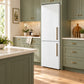 FORNO Custodia 23.4" 10.3 cu. ft. Left Swing Refrigerator with Bottom Freezer and Ice Maker in White with Antique Brass Accents, FFFFD1766-24WHT-LS