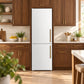 FORNO Custodia 23.4" 10.3 cu. ft. Left Swing Refrigerator with Bottom Freezer and Ice Maker in White with Antique Brass Accents, FFFFD1766-24WHT-LS