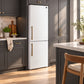 FORNO Custodia 23.4" 10.3 cu. ft. Right Swing Refrigerator with Bottom Freezer in White with Antique Brass Accents, FFFFD1766-24WHT-RS