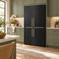 FORNO Custodia 46.8" 20.6 cu. ft. Refrigerator with Bottom Freezer and Ice Maker in Black with Antique Brass Accents, FFFFD1766-48BLK