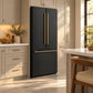 FORNO Espresso Gallipoli 30" 17.5 Cu. Ft. Refrigerator with Ice Maker in Black with Antique Brass Handles, FFFFD1974-31BLK