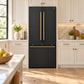 FORNO Espresso Gallipoli 30" 17.5 Cu. Ft. Refrigerator with Ice Maker in Black with Antique Brass Handles, FFFFD1974-31BLK