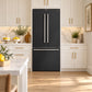 FORNO Espresso Gallipoli 30" 17.5 Cu. Ft. Refrigerator with Ice Maker in Black with Stainless Steel Handles, FFFFD1974-31BLK
