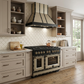 FORNO Ambassador Valente 48" 6.7 cu. ft. Gas Range, 8 Sealed Burners, Convection Oven in Black with Antique Brass Accents and Copper Rivet Trim, FFSGS6299-48CPBLK
