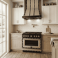 FORNO Ambassador Valente 36" 5.2 cu. ft. Gas Range, 6 Sealed Burners, Convection Oven in Black with Antique Brass Accents and Copper Rivet Trim, FFSGS6299-36CPBLK