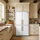 FORNO Custodia 46.8" 20.6 cu. ft. Refrigerator with Bottom Freezer and Ice Maker in White with Antique Brass Accents, FFFFD1766-48WHT