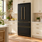 FORNO Espresso Luigi 33" 18 cu. ft. French Door Refrigerator in Black with Antique Brass Handles, FFFFD1791-33BLK