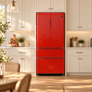 FORNO Espresso Luigi 33" 18 cu. ft. French Door Refrigerator in Red, FFFFD1791-33RED