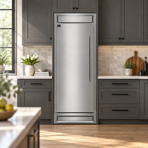 FORNO Maderno 28" 13.6 cu. ft. Left Swing Convertible Refrigerator/ Freezer with Modern Trim Kit, FFFFD1722-32LS