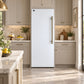 FORNO Maderno 28" 13.6 cu.ft. Left Swing Built-In Convertible Refrigerator/Freezer in White with Antique Brass Handle, FFFFD1722-28WHT-LS