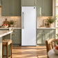 FORNO Maderno 28" 13.6 cu.ft. Right Swing Built-In Convertible Refrigerator/Freezer in White with Antique Brass Handle, FFFFD1722-28WHT-RS