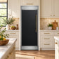 FORNO Maderno 32" 13.6 cu.ft. Left Swing Built-In Convertible Refrigerator/Freezer in Black with Antique Brass Handle and Modern Trim, FFFFD1722-32LMG-BLK