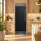 FORNO Maderno 32" 13.6 cu.ft. Left Swing Built-In Convertible Refrigerator/Freezer in Black with Antique Brass Handle and Grill Trim, FFFFD1722-32LSG-BLK