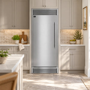 FORNO Maderno 32" 13.6 cu.ft. Left Swing Convertible Refrigerator and Freezer with Modern Trim Kit in Stainless Steel, FFFFD1722-32LSG