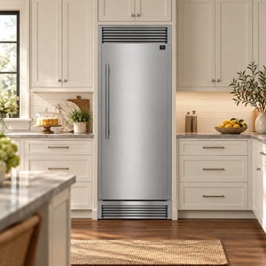FORNO Maderno 32" 13.6 cu.ft. Right Swing Convertible Refrigerator and Freezer with Modern Trim Kit in Stainless Steel, FFFFD1722-32RSG