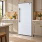 FORNO Maderno 32" 13.6 cu.ft. Right Swing Built-In Convertible Refrigerator/Freezer in White with Antique Brass Handle and Grill Trim, FFFFD1722-32RSG-WHT