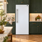 FORNO Maderno 32" 13.6 cu.ft. Right Swing Built-In Convertible Refrigerator/Freezer in White with Antique Brass Handle and Grill Trim, FFFFD1722-32RSG-WHT