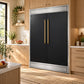 FORNO Maderno 60" 27.2 cu. ft. Convertible Refrigerator and Freezer with Modern Trim Kit in Black with Antique Brass Handles, FFFFD1722-60MG-BLK