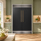 FORNO Maderno 60" 27.2 cu. ft. Convertible Refrigerator and Freezer with Grill Trim Kit in Black with Antique Brass Handles, FFFFD1722-60SG-BLK