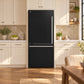 FORNO Espresso Milano 31" 17.2 cu. ft. Left Swing Refrigerator and Bottom Freezer with Ice Maker in Black and Stainless Steel Handles, FFFFD1786-31BLK