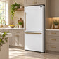 FORNO Espresso Milano 31" 17.2 cu. ft. Right Swing Refrigerator and Bottom Freezer in White with Antique Brass Handles, FFFFD1785-31WHT