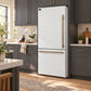 FORNO Espresso Milano 31" 17.2 cu. ft. Left Swing Refrigerator and Bottom Freezer with Ice Maker in White and Antique Brass Handles, FFFFD1786-31WHT