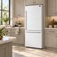 FORNO Espresso Milano 31" 17.2 cu. ft. Right Swing Refrigerator and Bottom Freezer in White with Stainless Steel Handles, FFFFD1785-31WHT